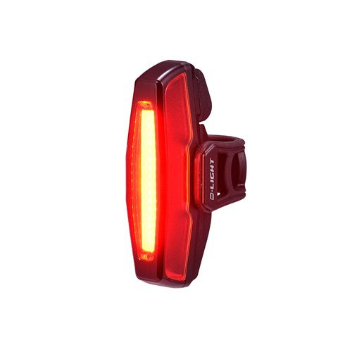 D.Light CG-420R1 in black color USB rechargeable bicycle rear light lighting status