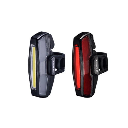 D.Light CG-420WR in black color COB rechargeable bicycle light set