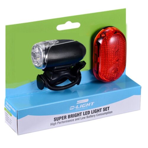 D.Light CG-115W and CG-404R bicycle light set in box