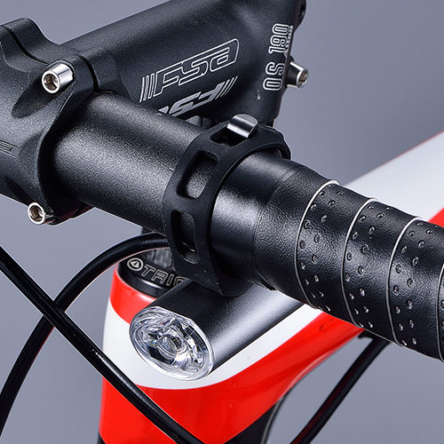 D.Light CG-127P in black color adjustable lighting bicycle headlight upside down on handlebar