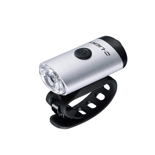D.Light CG-126P in silver color bright and lightweight bicycle headlight