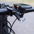D.Light CG-127P in black color adjustable lighting bicycle headlight mounts upside down on a out front bike bracket