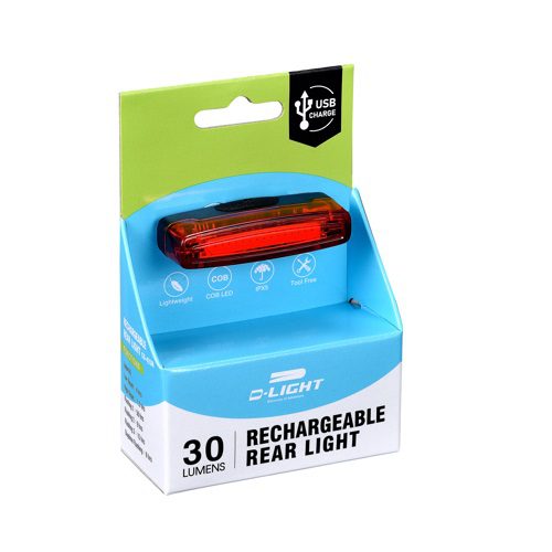 D.Light CG-423R rechargeable bicycle rear light in box